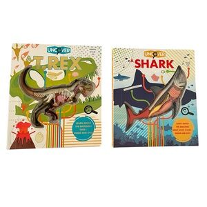 Set of 2 Uncover a T-Rex: An Uncover It Books  Learning Toy Construction Kits